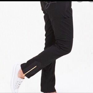 Jaanuu Moto scrub Olive Green Elastic Waist Pants